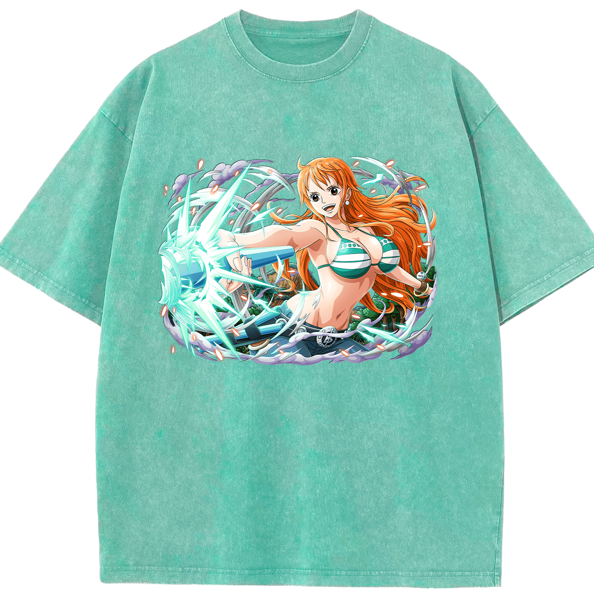 ワンピース ナミ ONE PIECE Nami 綿100% ヴィンテージ風 半袖Tシャツ（フロントプリント）